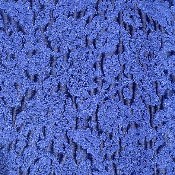 Chicos Travelers Size 0 (Small/4) Jacquard Button Up Blouse Jacket Blue Made USA - Picture 3 of 15